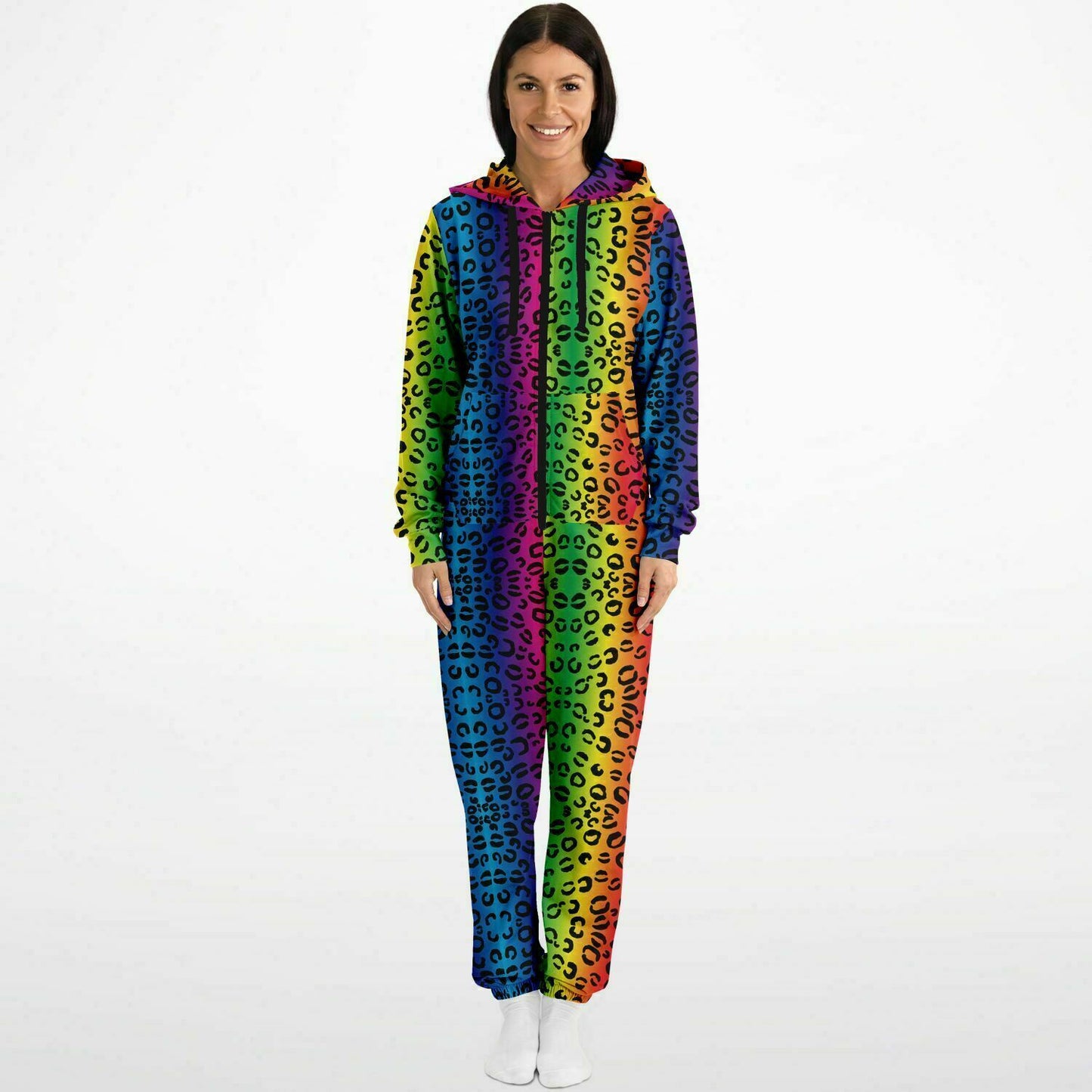 Rainbow Leopard Fashion Unisex Onesie Jumpsuit - HipHatter