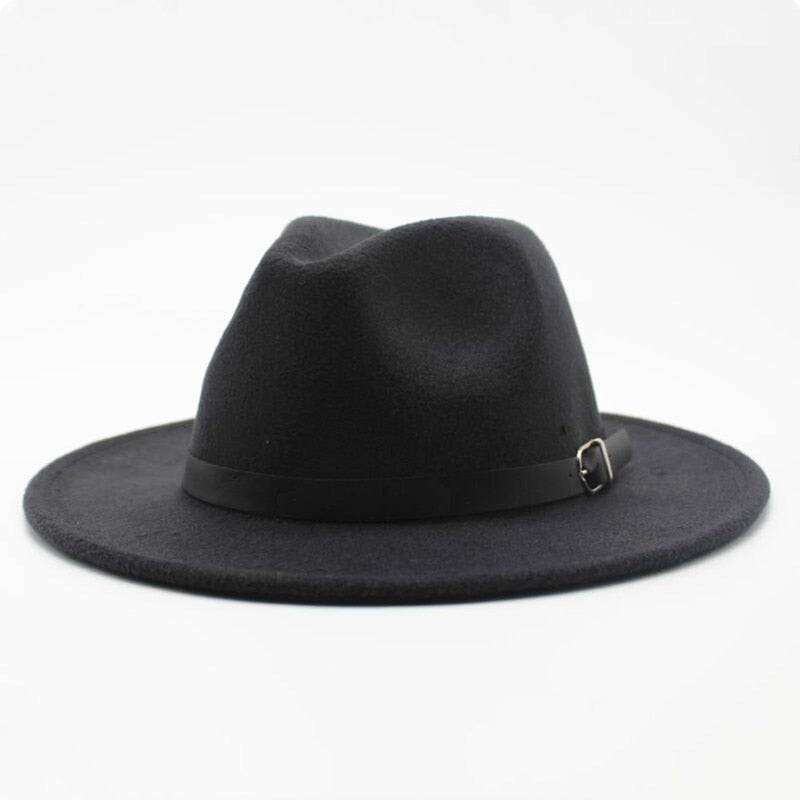 Wide Brim Fedora Hat with Buckle - HipHatter
