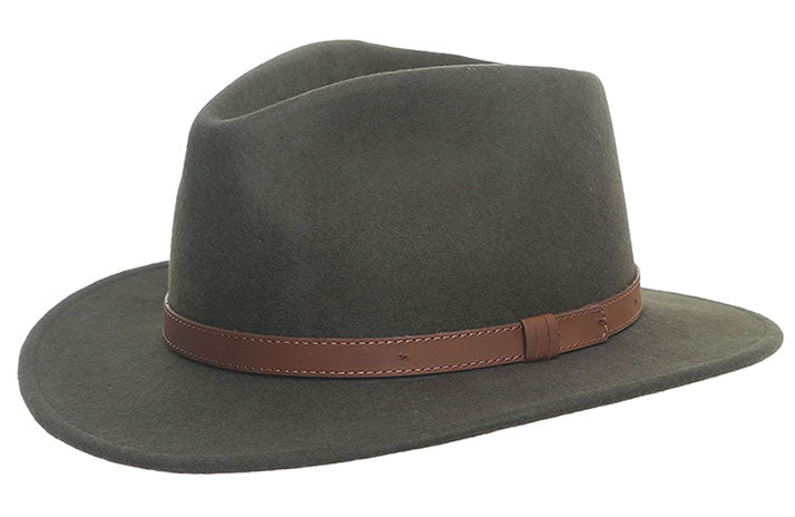 The West Country Walker Wide Brim Fedora Hat Sergeant Green - HipHatter