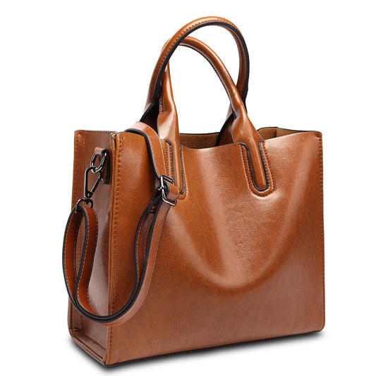 The No Nonsense: Vintage Leather Style Tote Bag - HipHatter