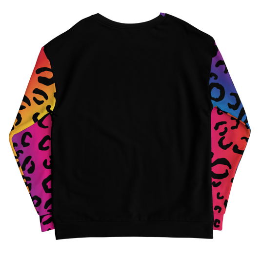 Rainbow Leopard Sweatshirt Big Face - HipHatter