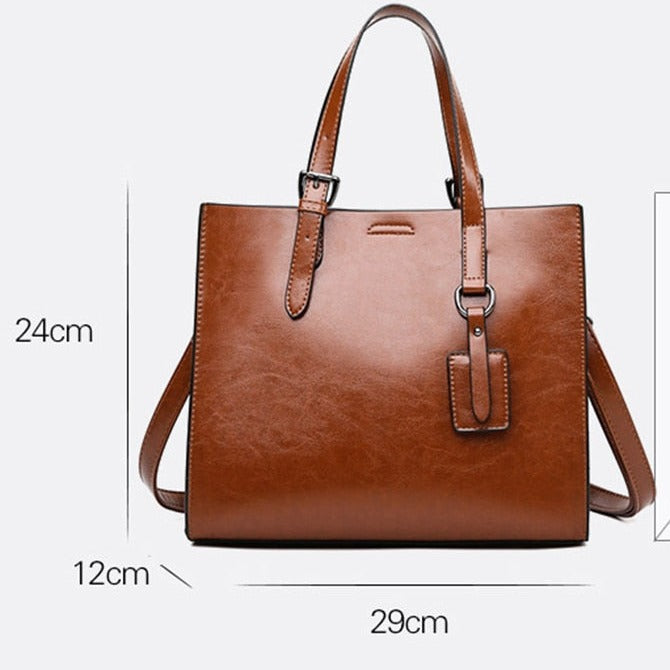 The Working Woman: Leather Style Tote Handbag - HipHatter