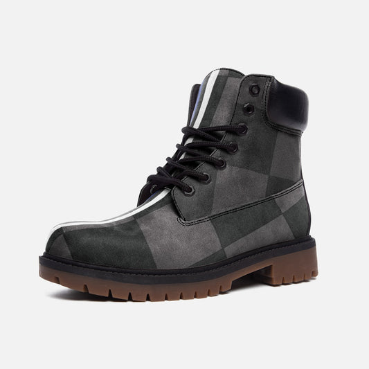 Classic French Grey Checkered Timber Boots - HipHatter