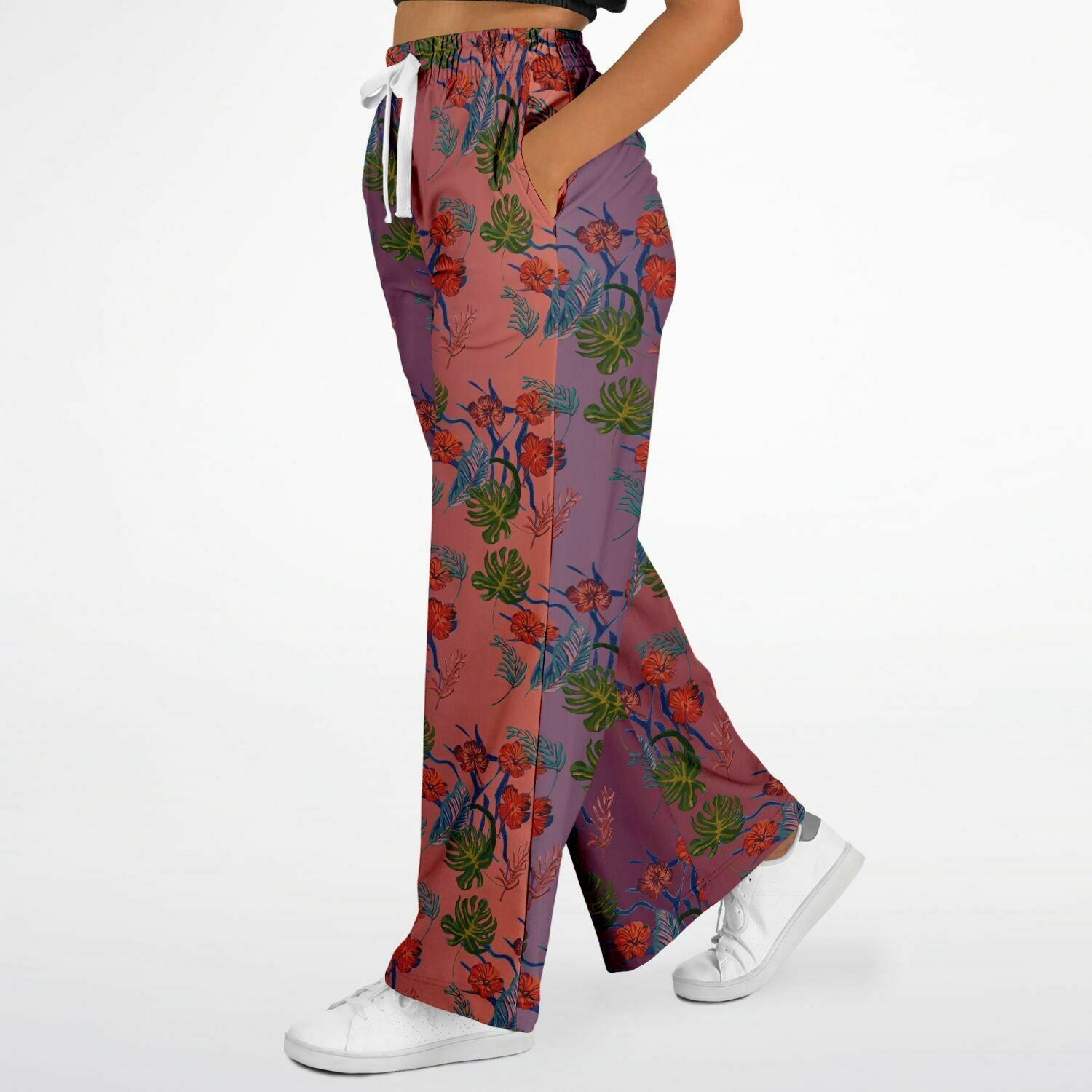 Tropical Floral Print Dawn Flare Trousers - HipHatter
