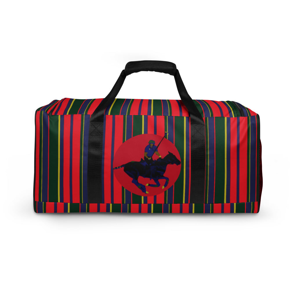 Red and black discount ralph lauren duffle bag