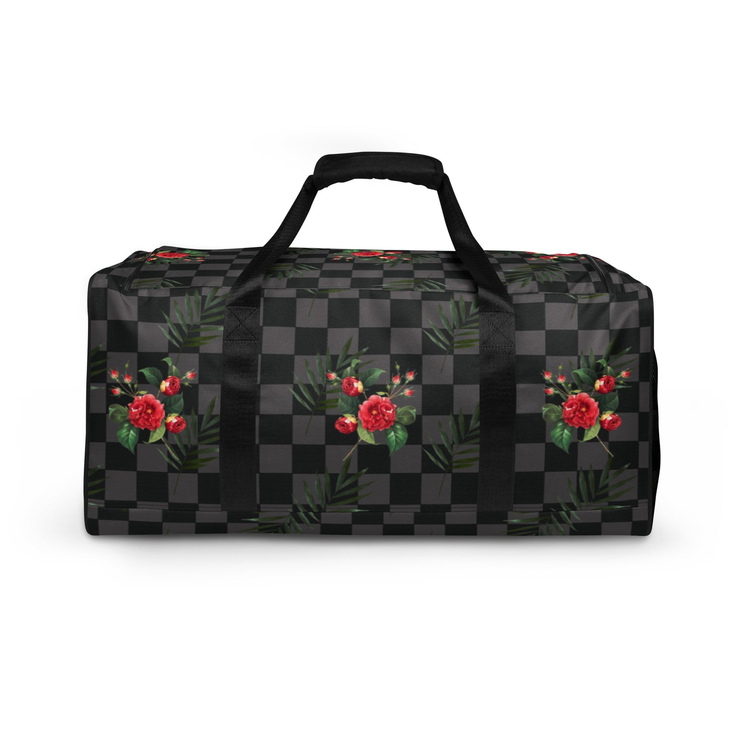 Flower Leaf Classic Plaid Design Hand Held Gym Luggage Travel Bag - HipHatter