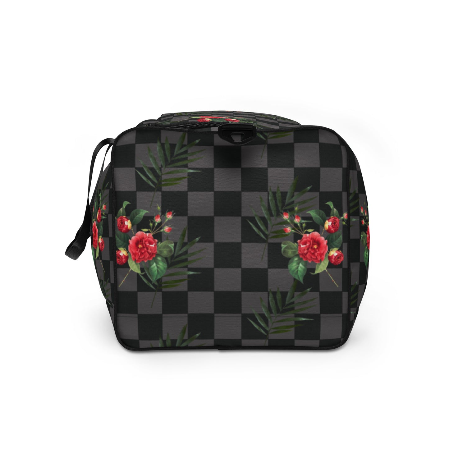 Flower Leaf Classic Plaid Design Hand Held Gym Luggage Travel Bag - HipHatter
