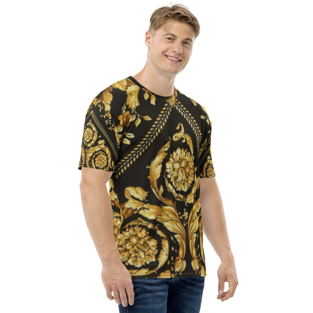 Baroque Gold Scarf Print Men's T-shirt - HipHatter