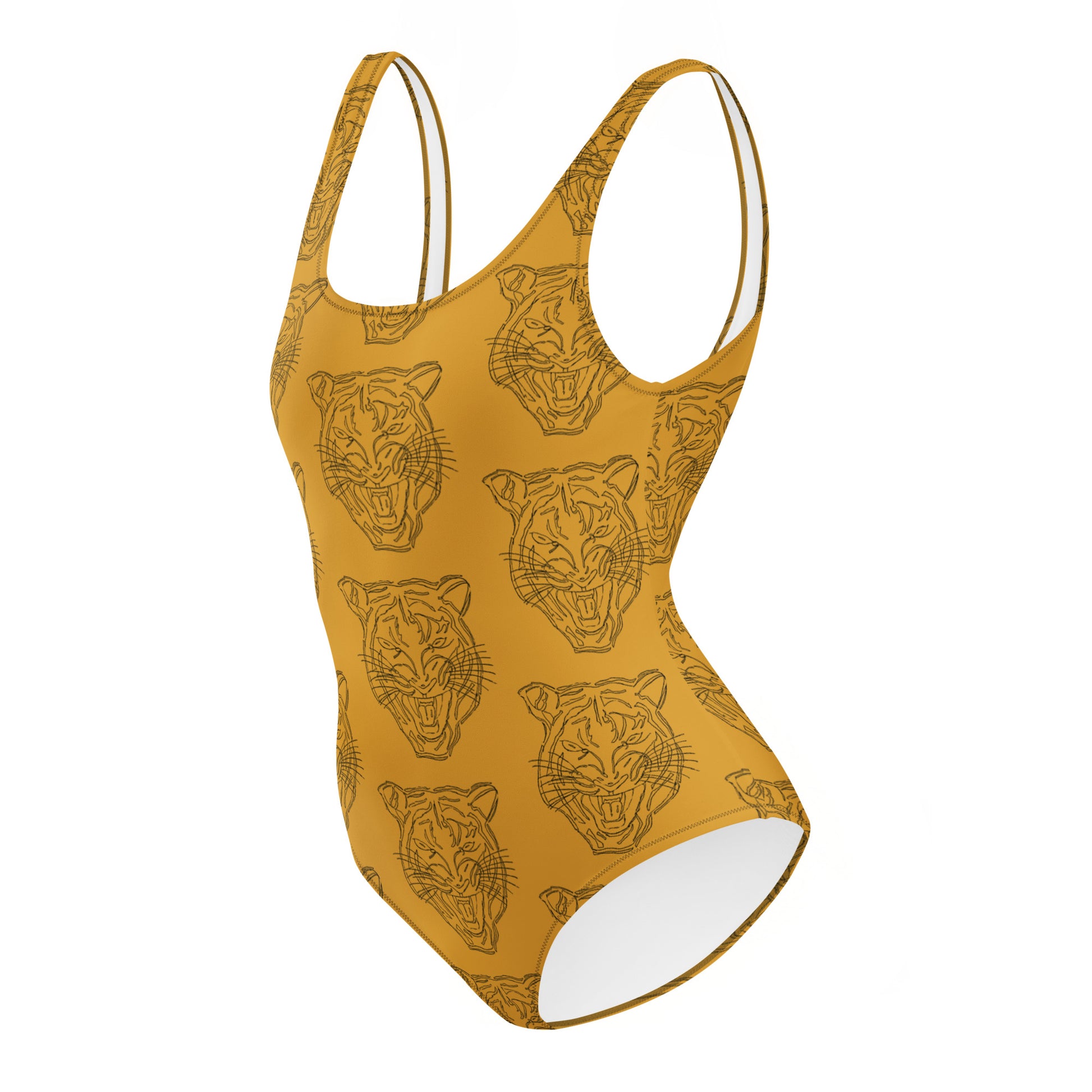 Rory Sketch Gold Tiger One-Piece Swimsuit - HipHatter