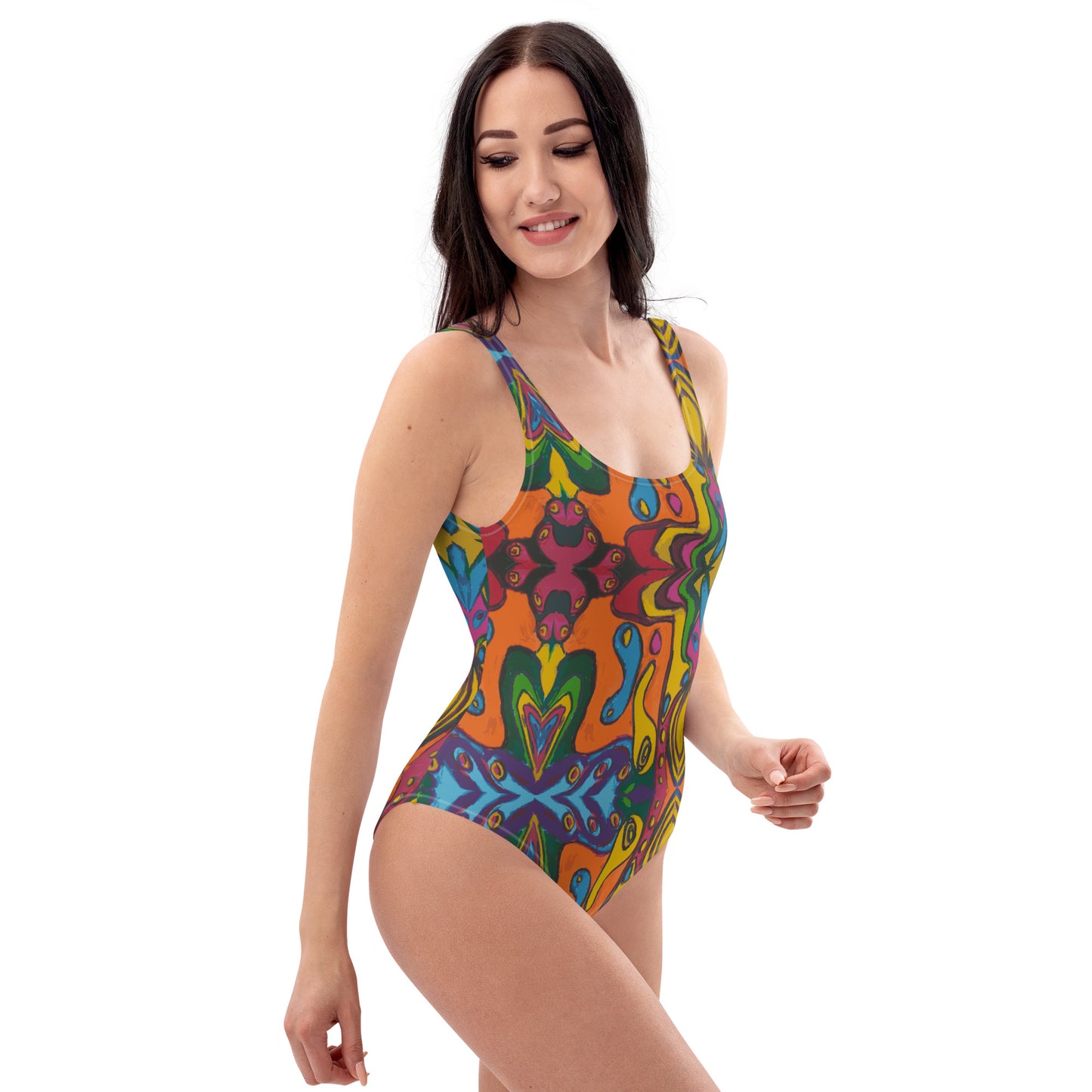 Funky Paint Splash One-Piece Swimsuit - HipHatter