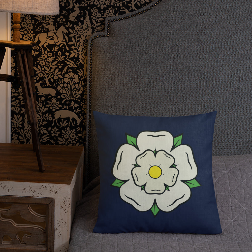 Yorkshire White Rose Premium Pillow - HipHatter