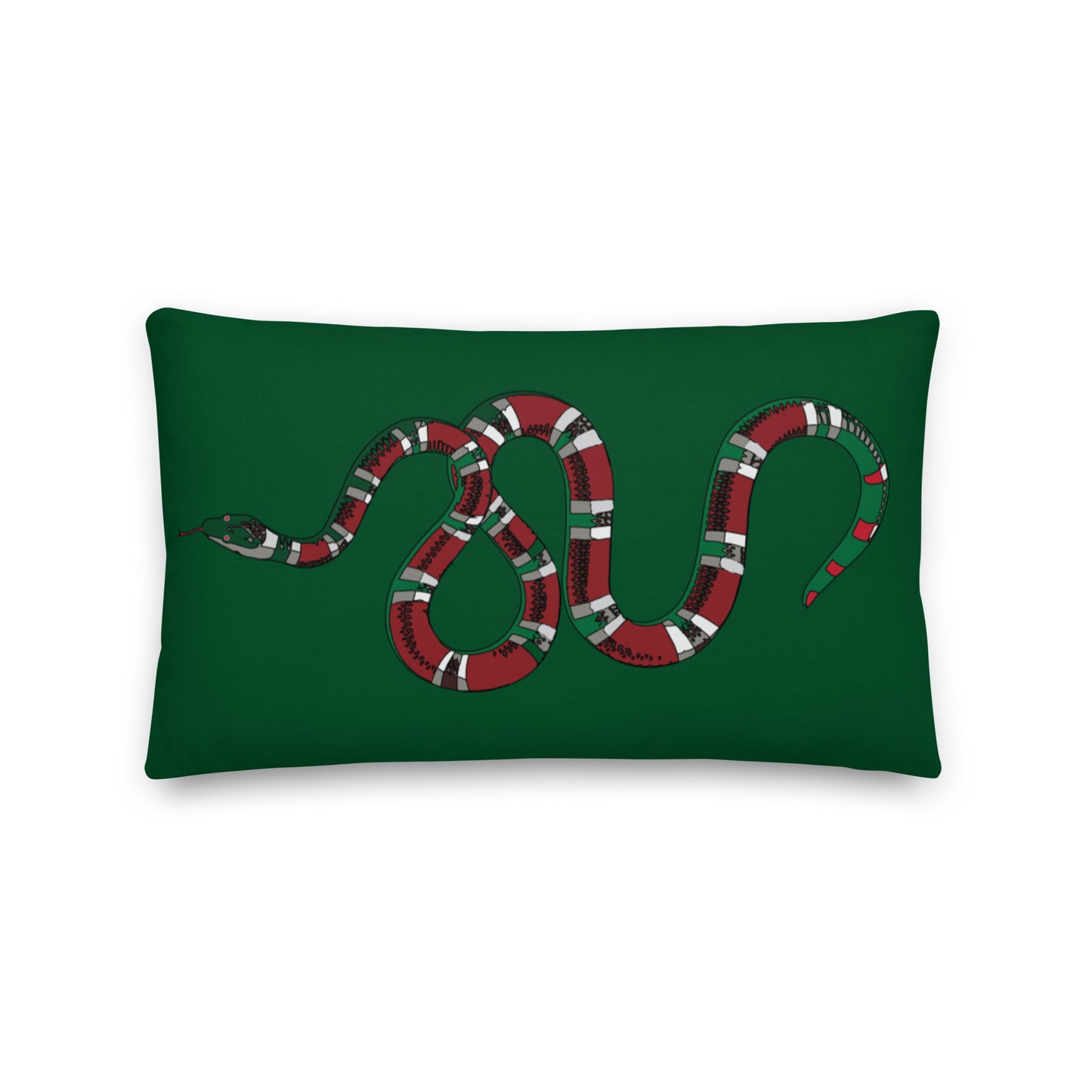 Designer Snakes On Green Premium Pillow - HipHatter