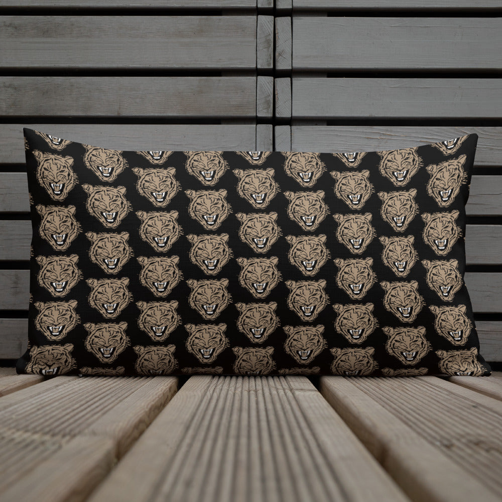 Golden Roaring Tiger Premium Pillow Cushion - HipHatter