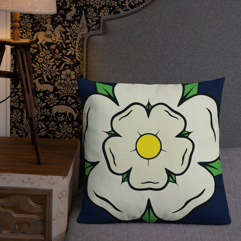 Yorkshire White Rose Premium Pillow - HipHatter