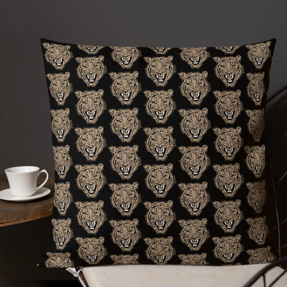 Golden Roaring Tiger Premium Pillow Cushion - HipHatter