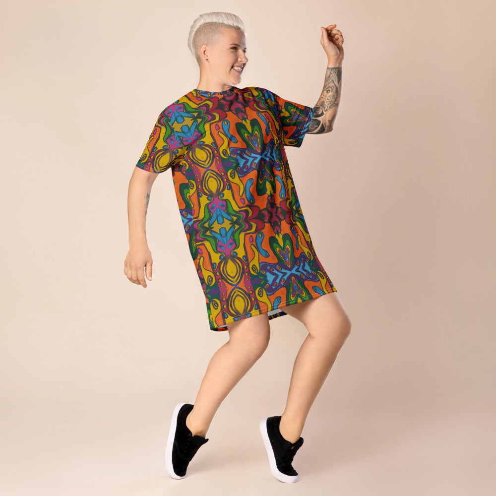 Funky Artist T-shirt Dress - HipHatter