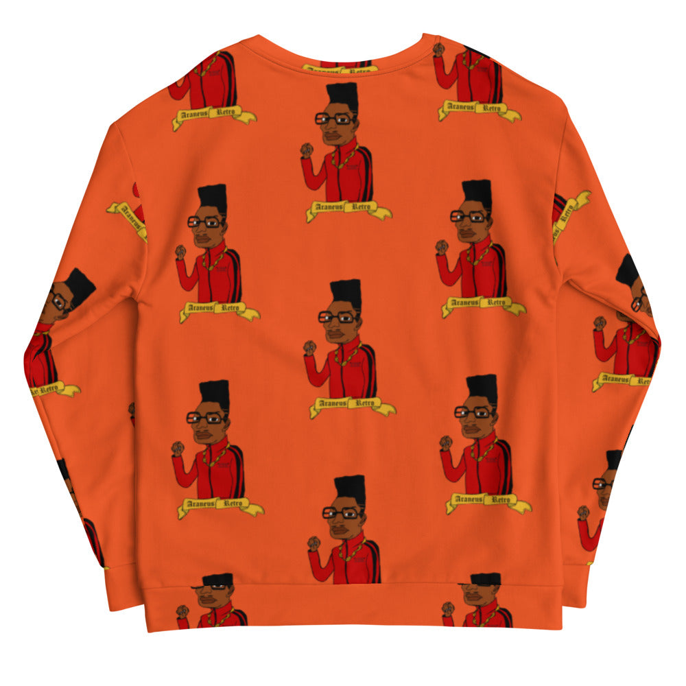 Word To Retro All Over Orange Unisex Sweatshirt - HipHatter