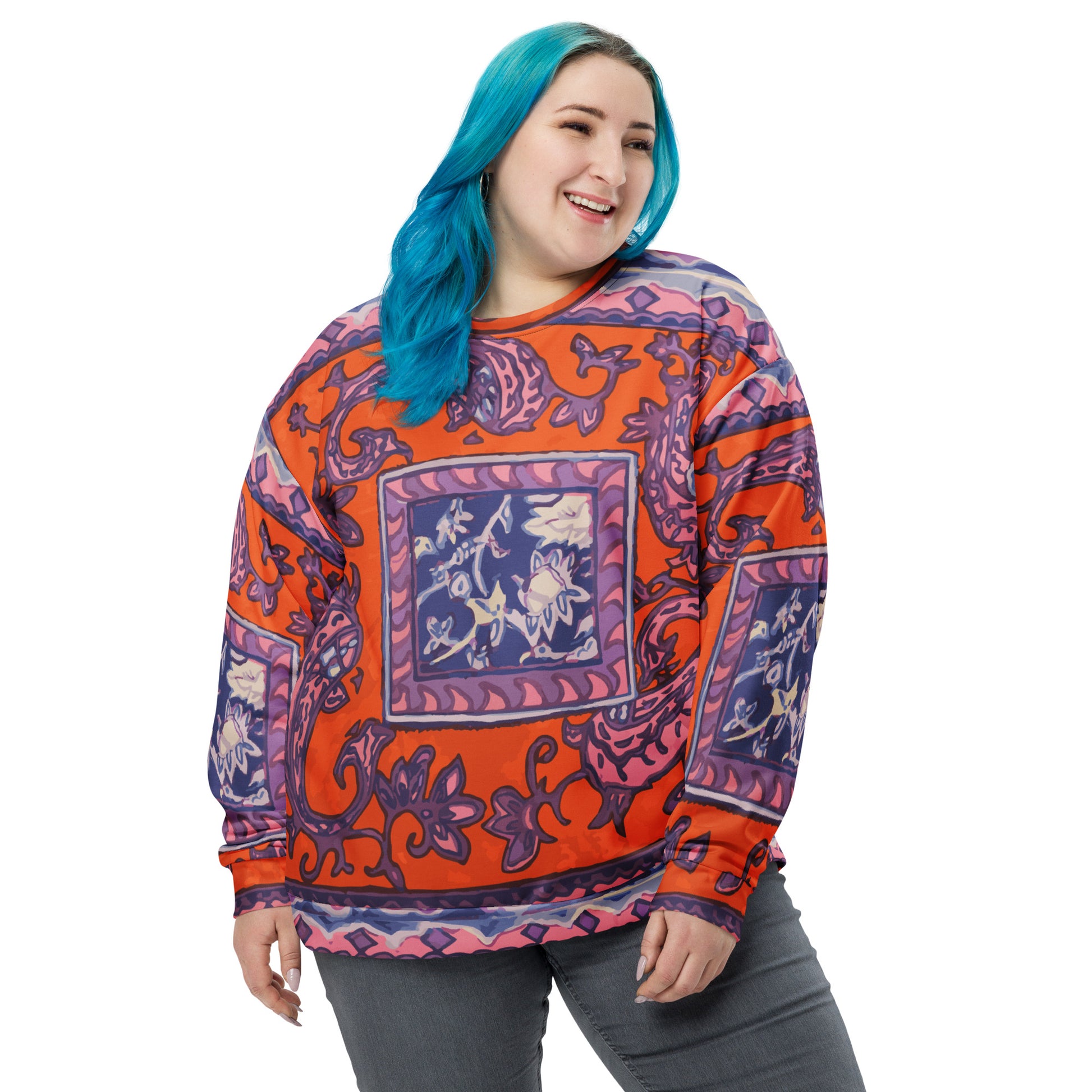 Orange Paisley La Rambla Unisex Sweatshirt - HipHatter