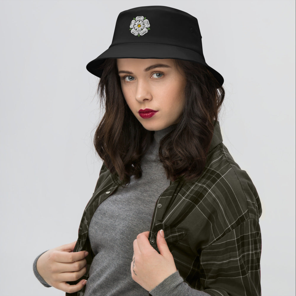 Yorkshire White Rose Bucket Hat - HipHatter