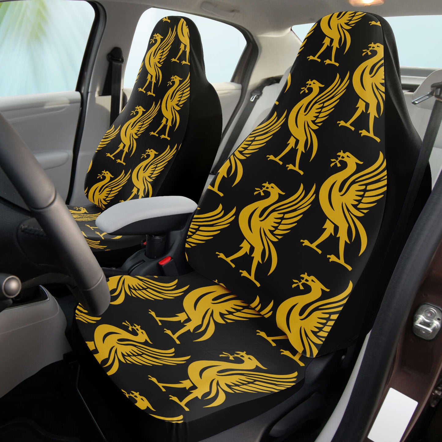 Liverpool Liver Bird Gold Pattern Car Seat Covers - HipHatter