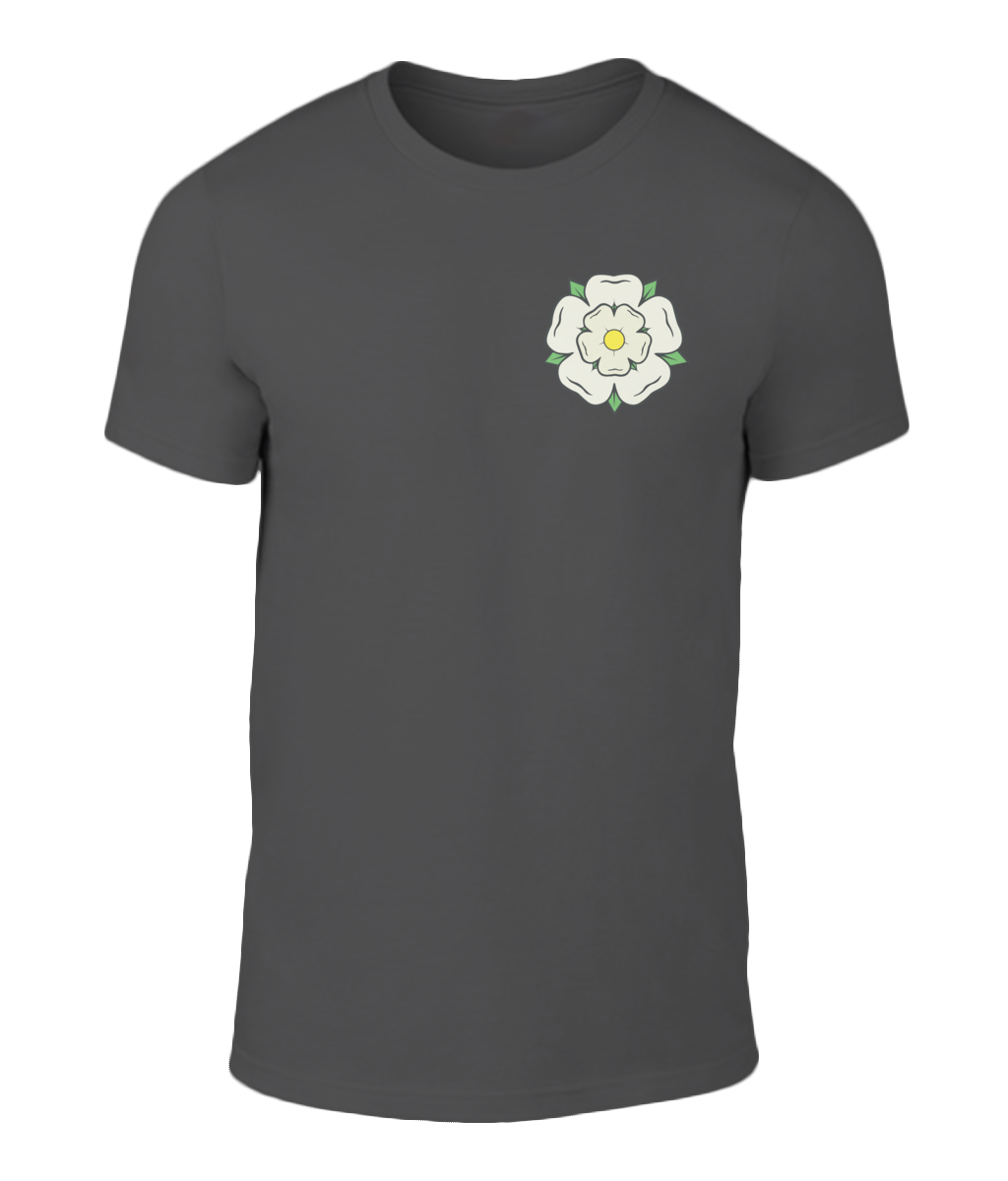 Yorkshire White Rose Over Heart T-Shirt - HipHatter