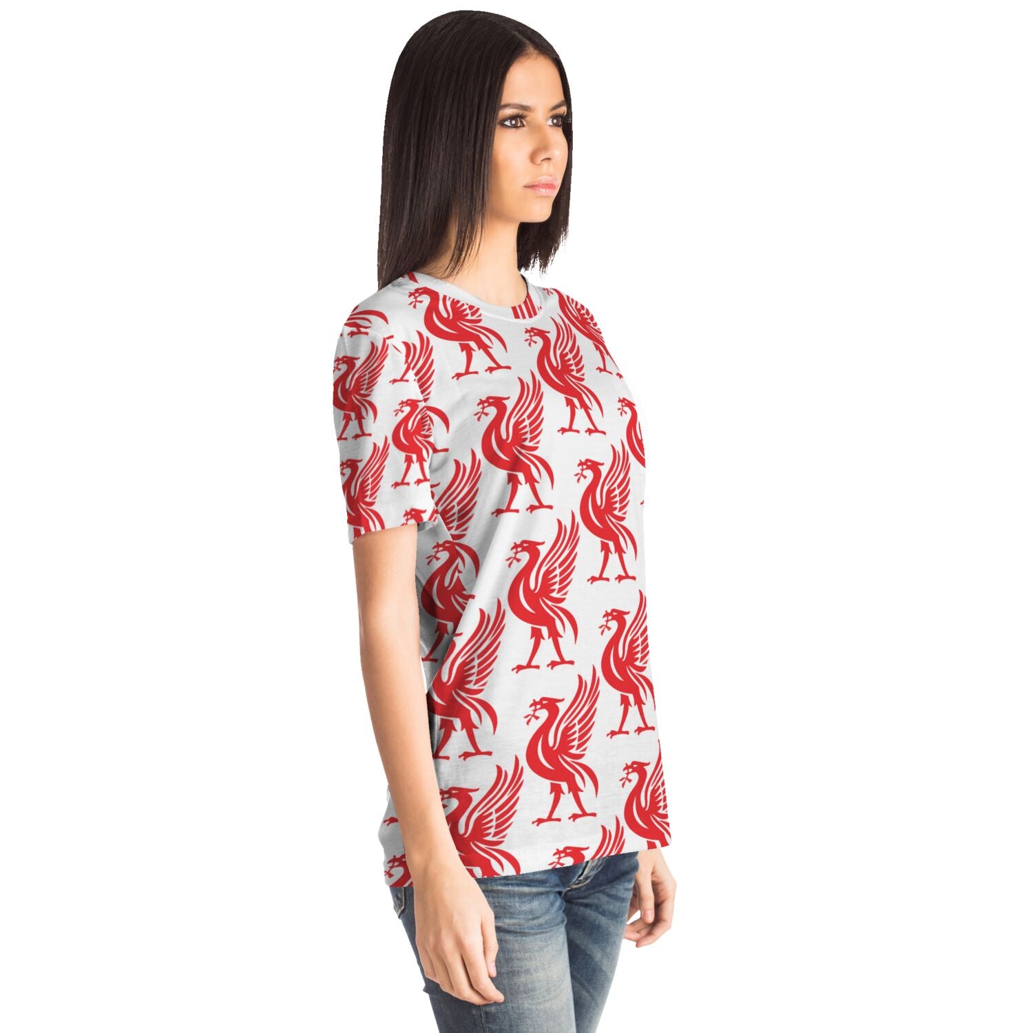 Liverpool Liver Bird Red All Over Print T-Shirt - HipHatter
