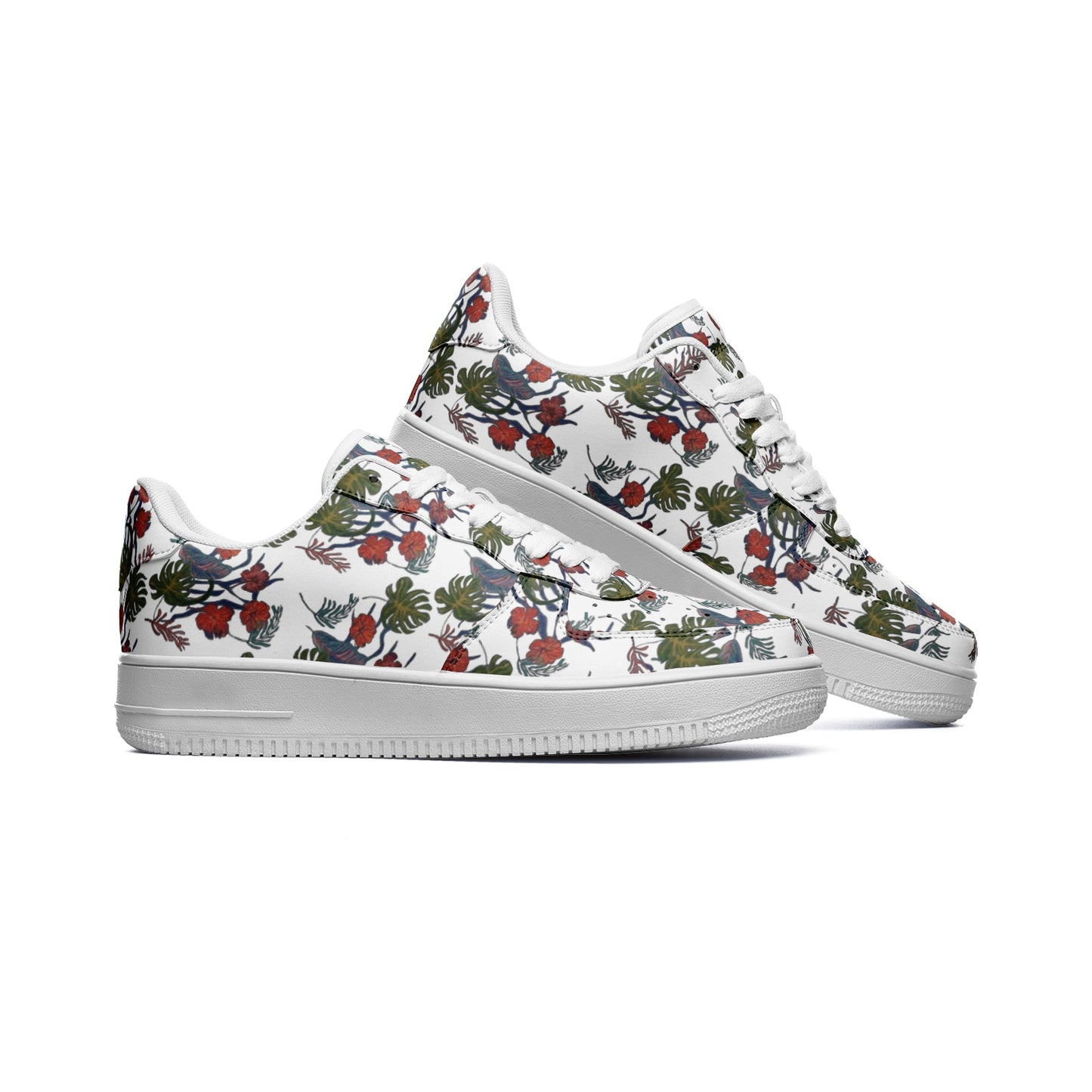 Botanist Floral Low Top Leather Unisex Sneakers - HipHatter