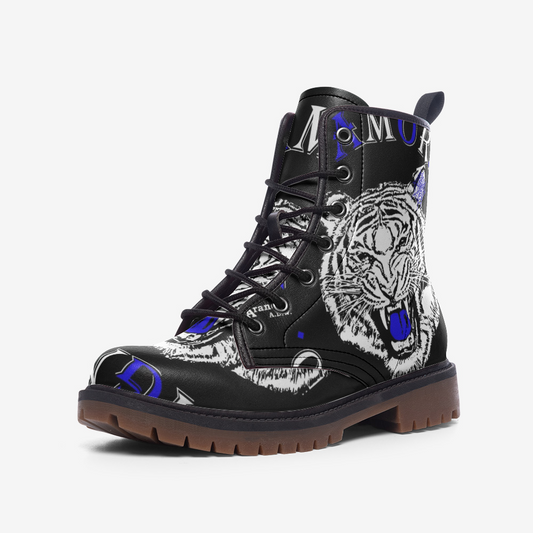 Real Tiger Motto Leather Combat Boots - HipHatter
