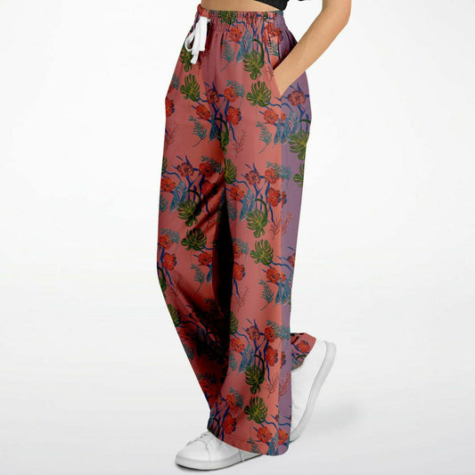 Tropical Floral Print Dawn Flare Trousers - HipHatter