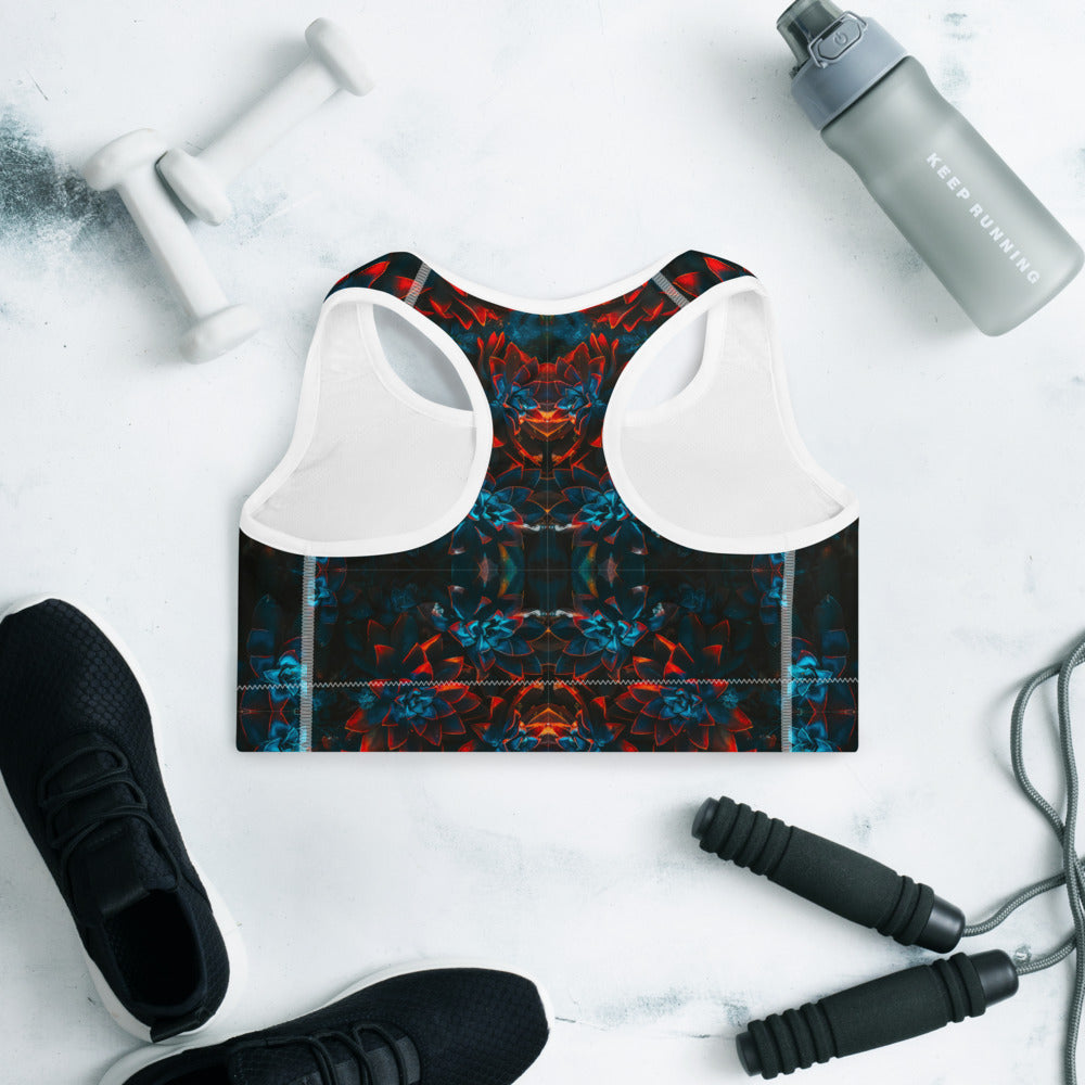 Autumn Flowers Padded Sports Bra - HipHatter