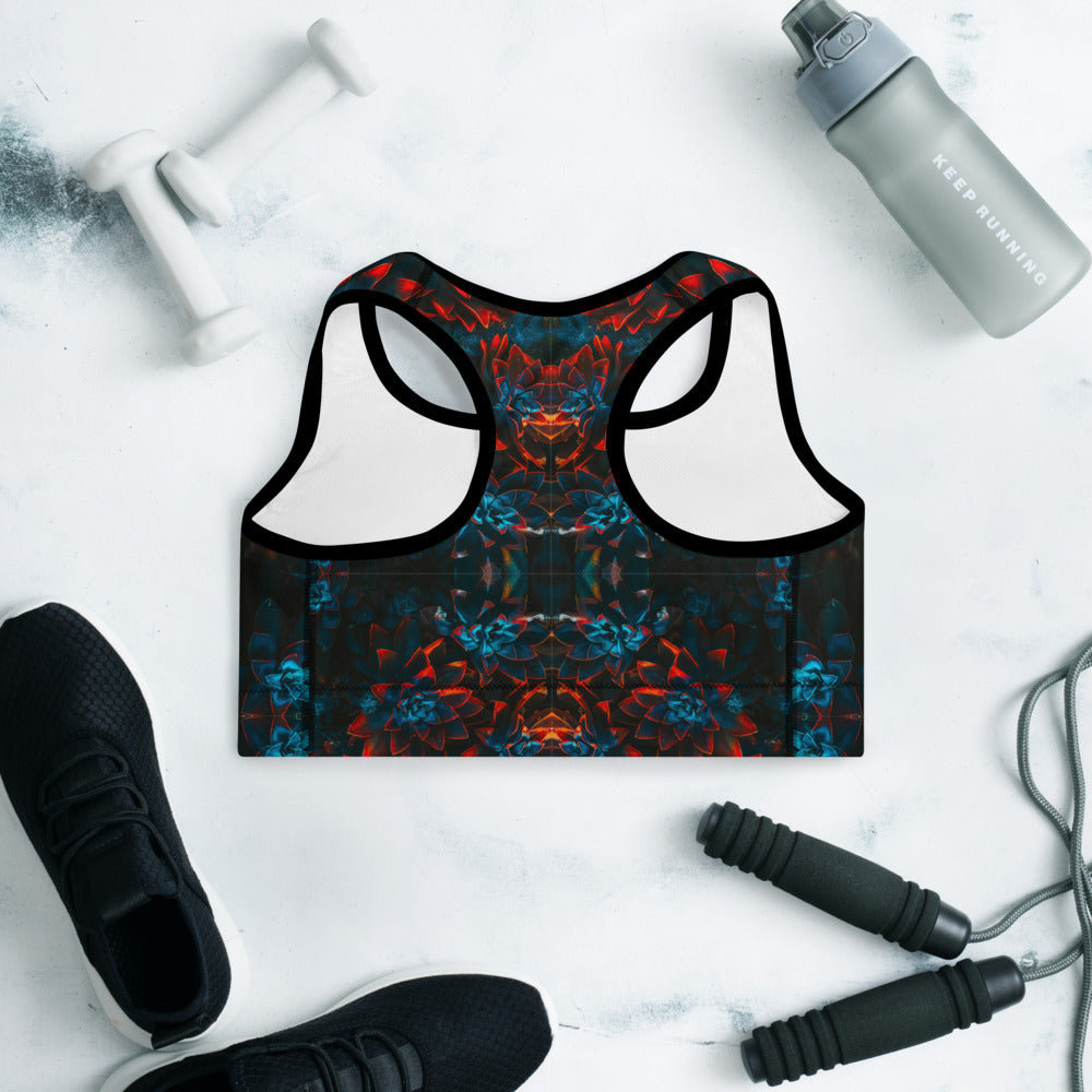 Autumn Flowers Padded Sports Bra - HipHatter