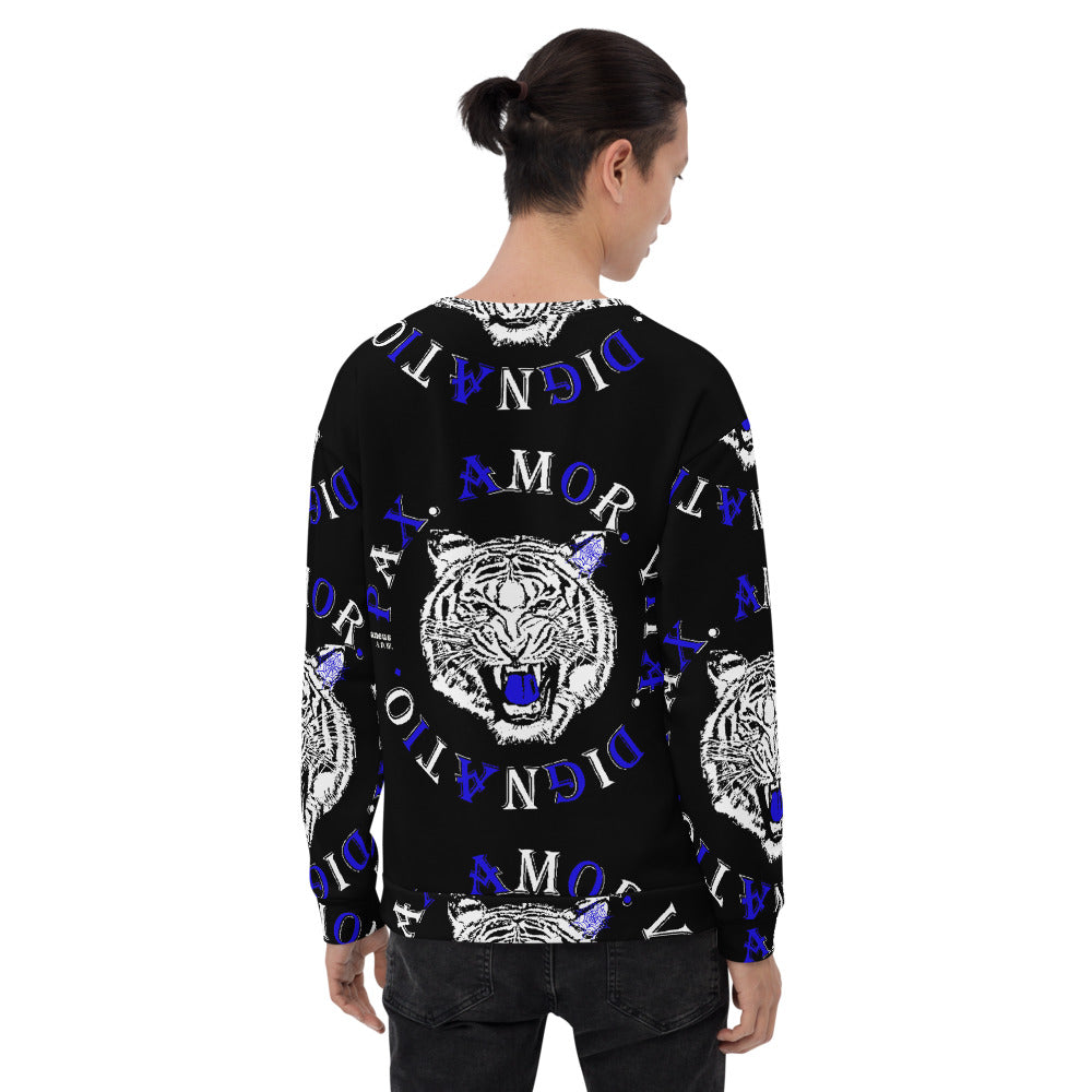Real Tiger Motto Sweatshirt Blue - HipHatter