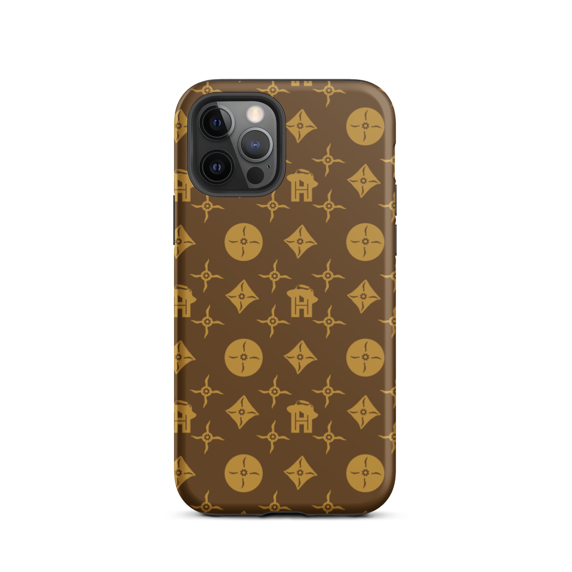 Gold and Brown Monogram Tough iPhone case - HipHatter