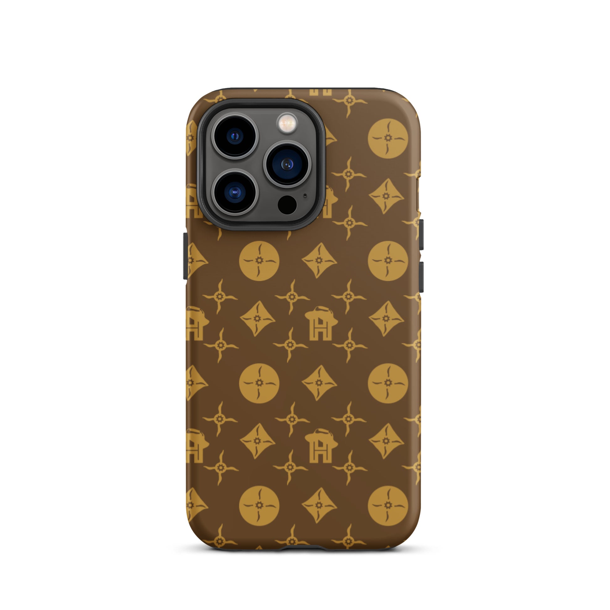 Gold and Brown Monogram Tough iPhone case - HipHatter
