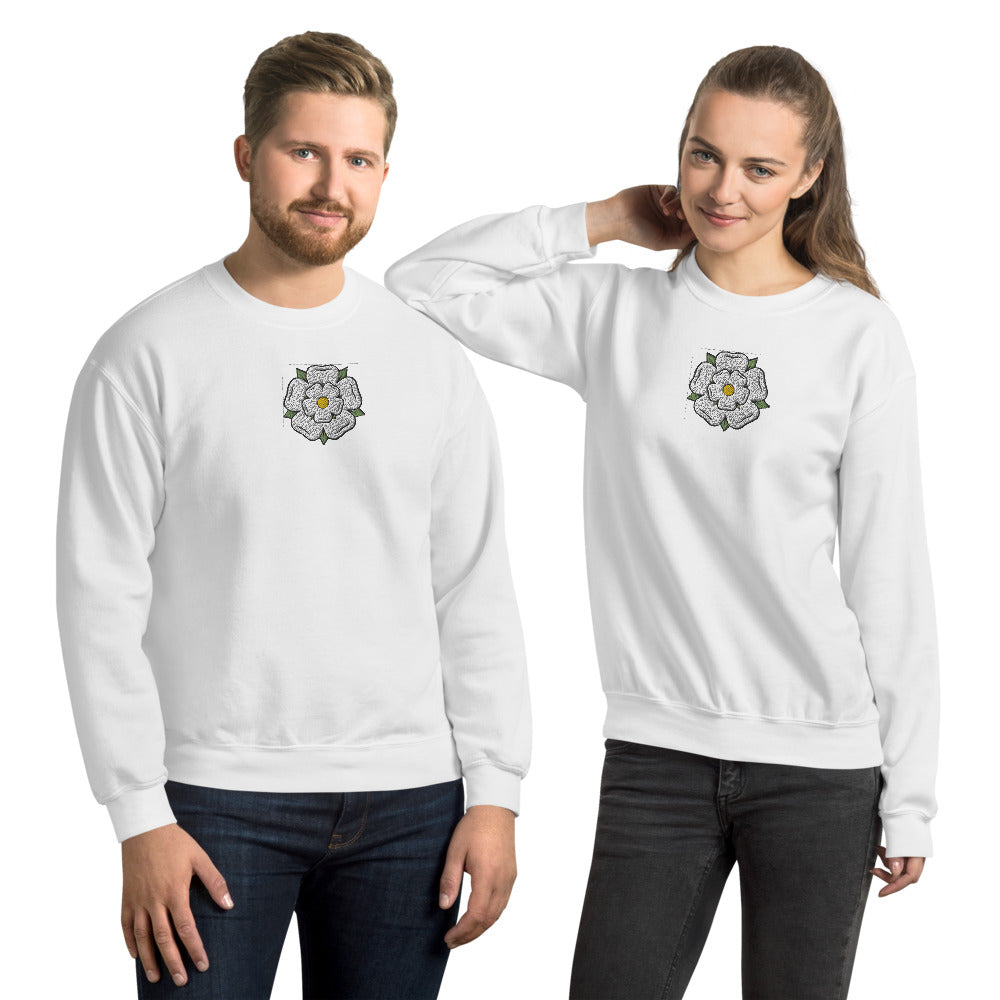 Yorkshire White Rose Unisex Sweatshirt - HipHatter