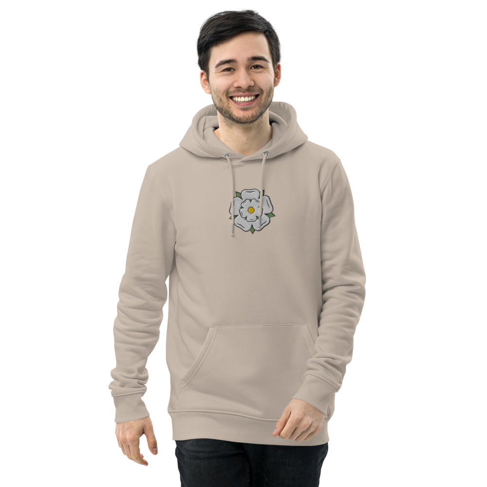 Yorkshire White Rose Unisex Essential Eco Hoodie - HipHatter