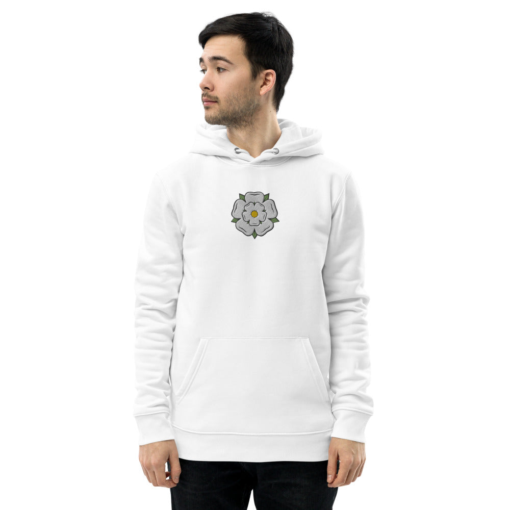 Yorkshire White Rose Unisex Essential Eco Hoodie - HipHatter