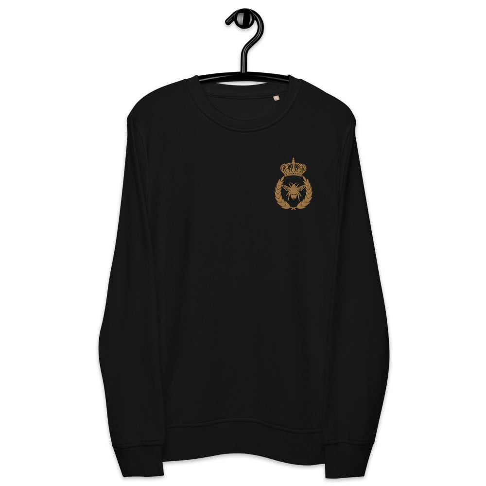 Embroidered Never Bee Royal Unisex Organic Sweatshirt - HipHatter