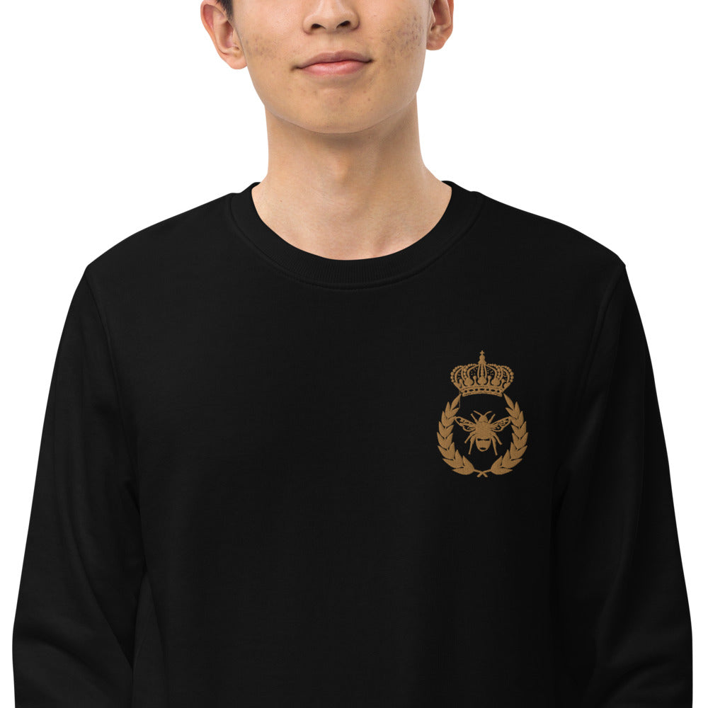 Embroidered Never Bee Royal Unisex Organic Sweatshirt - HipHatter