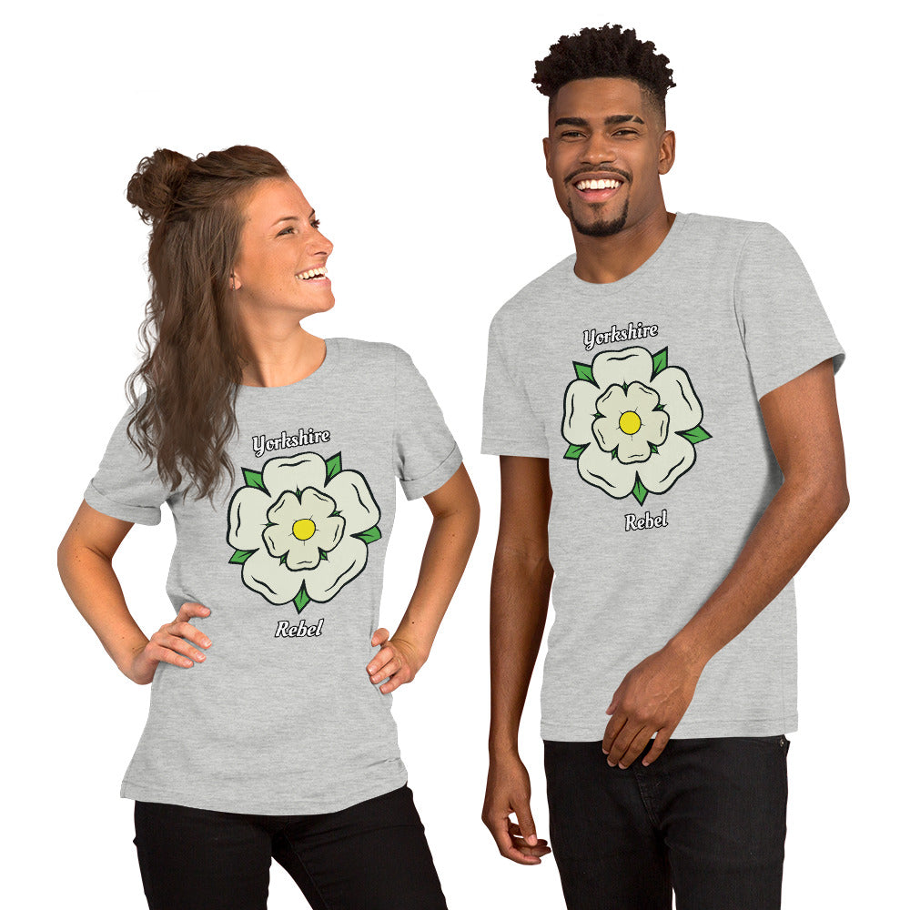 Yorkshire Rebel White Rose Unisex T-Shirt - HipHatter