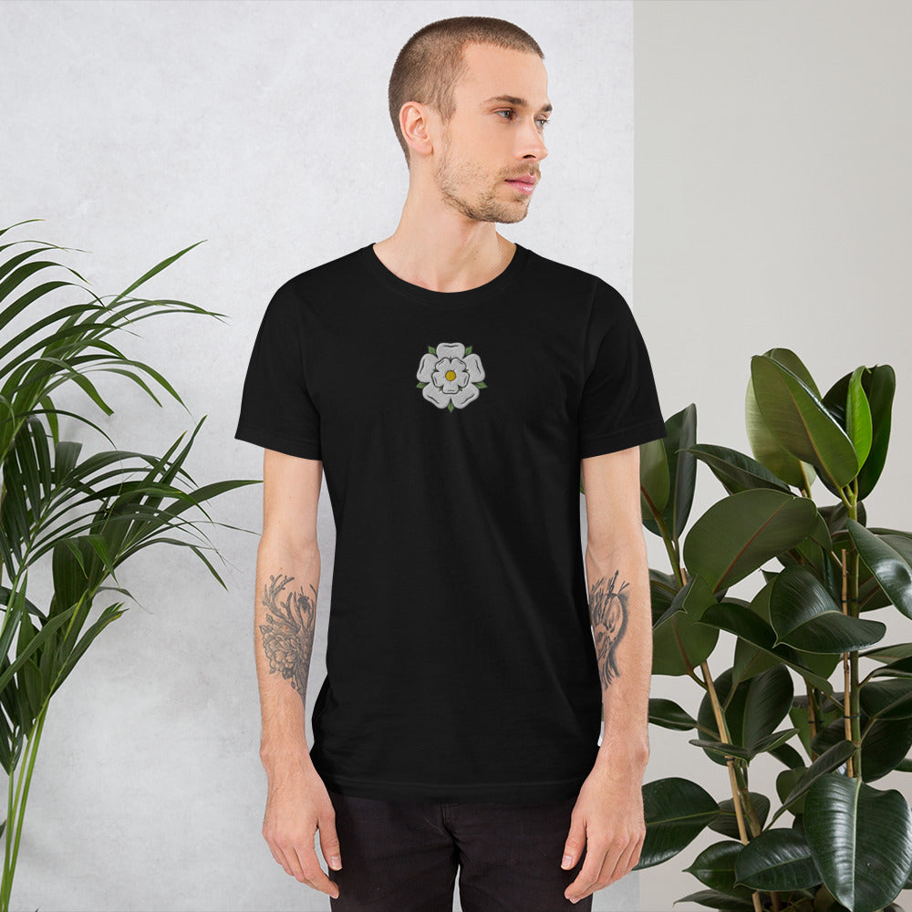 Yorkshire White Rose Embroidered Unisex Tee - HipHatter