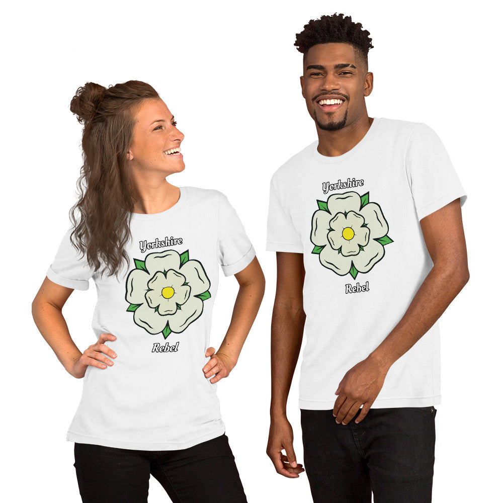 Yorkshire Rebel White Rose Unisex T-Shirt - HipHatter