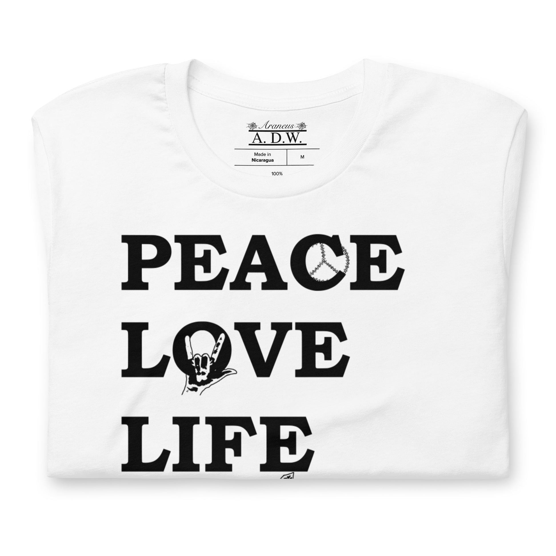 Peace Love Life Respect T Shirt - HipHatter